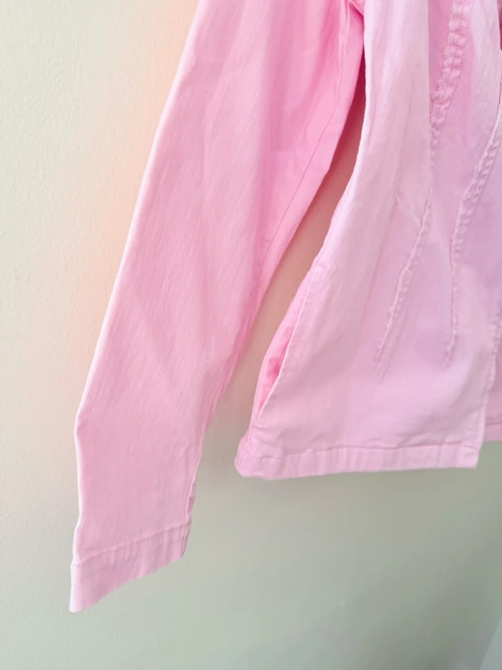 Barbie Pink Jean Jacket Medium (8) LOGO Lori Goldstein Bubblegum Pink ZipUp NWOT - Picture 6 of 14